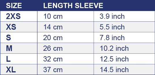 size chart hind leg sleeves